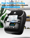 Phomemo M110 Labelprinter, verbeterde thermische labelprinter voor telefoon en Windows/Mac, 2 inch draagbare labelmaker voor kleding, sieraden, retail, adressen, barcodes, inclusief 100 labels