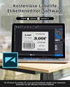 Étiqueteuse Phomemo, imprimante d'étiquettes Bluetooth pour codes-barres, adresses, maison, courrier, petites entreprises, vêtements, étiqueteuse portable avec 3 rouleaux d'étiquettes et sac