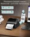 Phomemo verzendetikettenprinter inclusief 3 rollen van 250 etiketten in 4 x 6 | Bluetooth-etikettenprinter voor DHL, labelprinter 4x6, thermische printer compatibel met Amazon, DHL, Vinted, Etsy, UPS, FedEx, DPD, standaardprinter