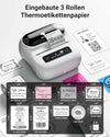 Étiqueteuse Phomemo, imprimante d'étiquettes Bluetooth pour codes-barres, adresses, maison, courrier, petites entreprises, vêtements, étiqueteuse portable avec 3 rouleaux d'étiquettes et sac