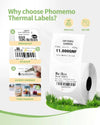 Phomemo white thermal labels are BPA free and requires no ink.