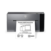 A grey Phomemo PM344-WF WiFi shipping label printer printing clear shipping labels